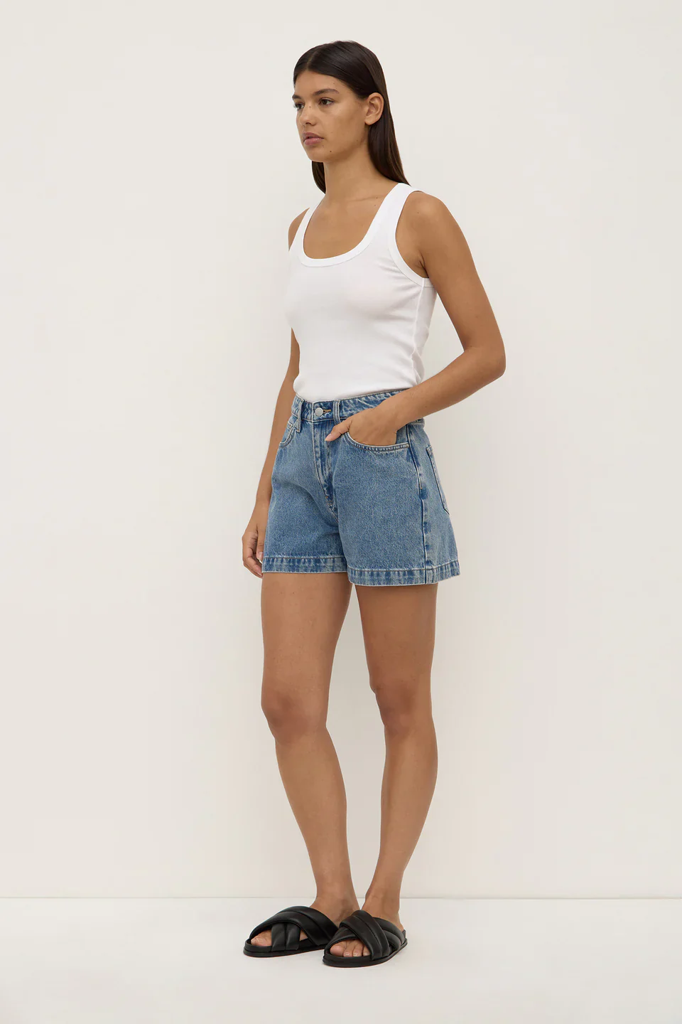 Boxy Denim Short - Dark Stone - Image 3