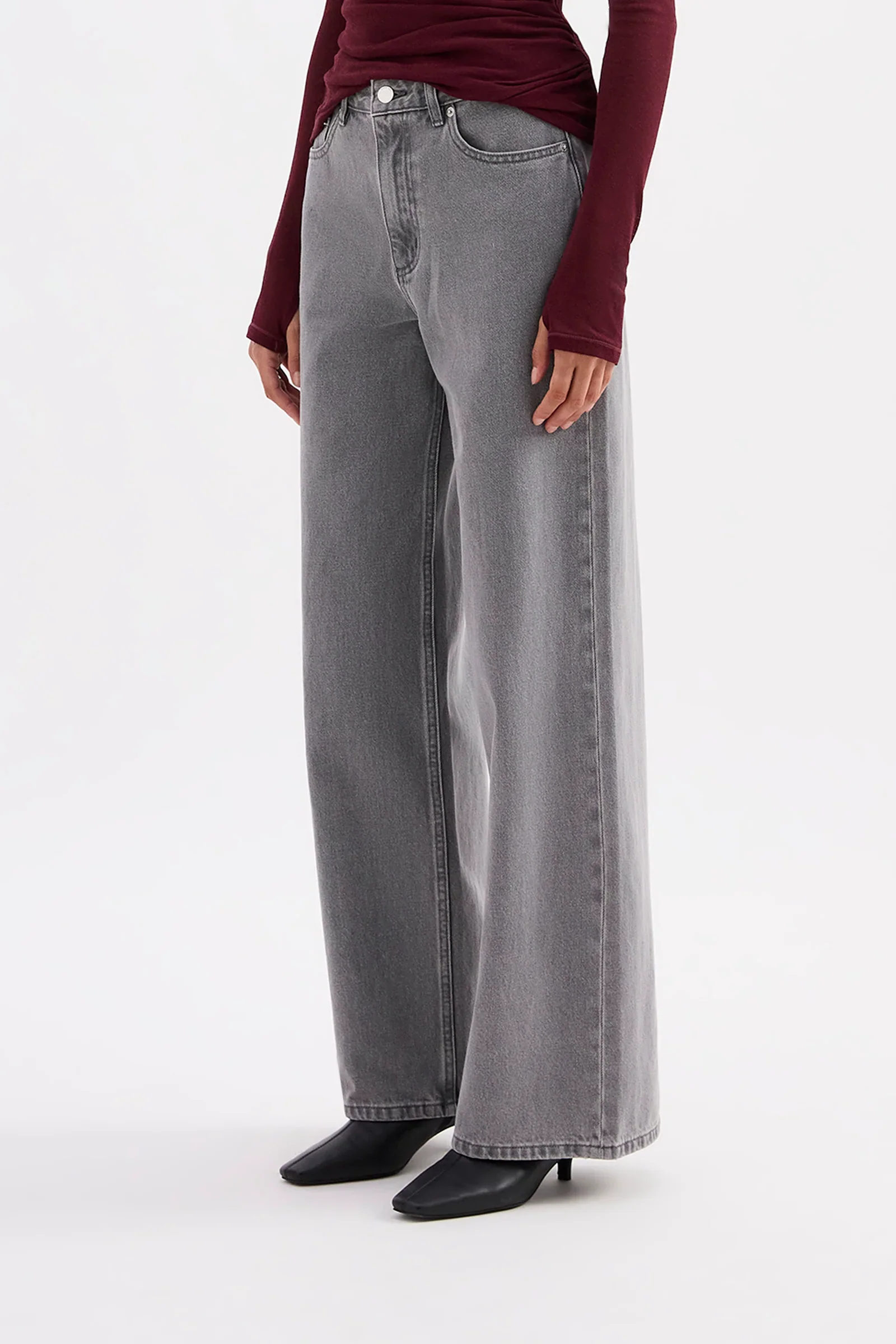 Calvi Boyfriend Jean - Steel - Image 4