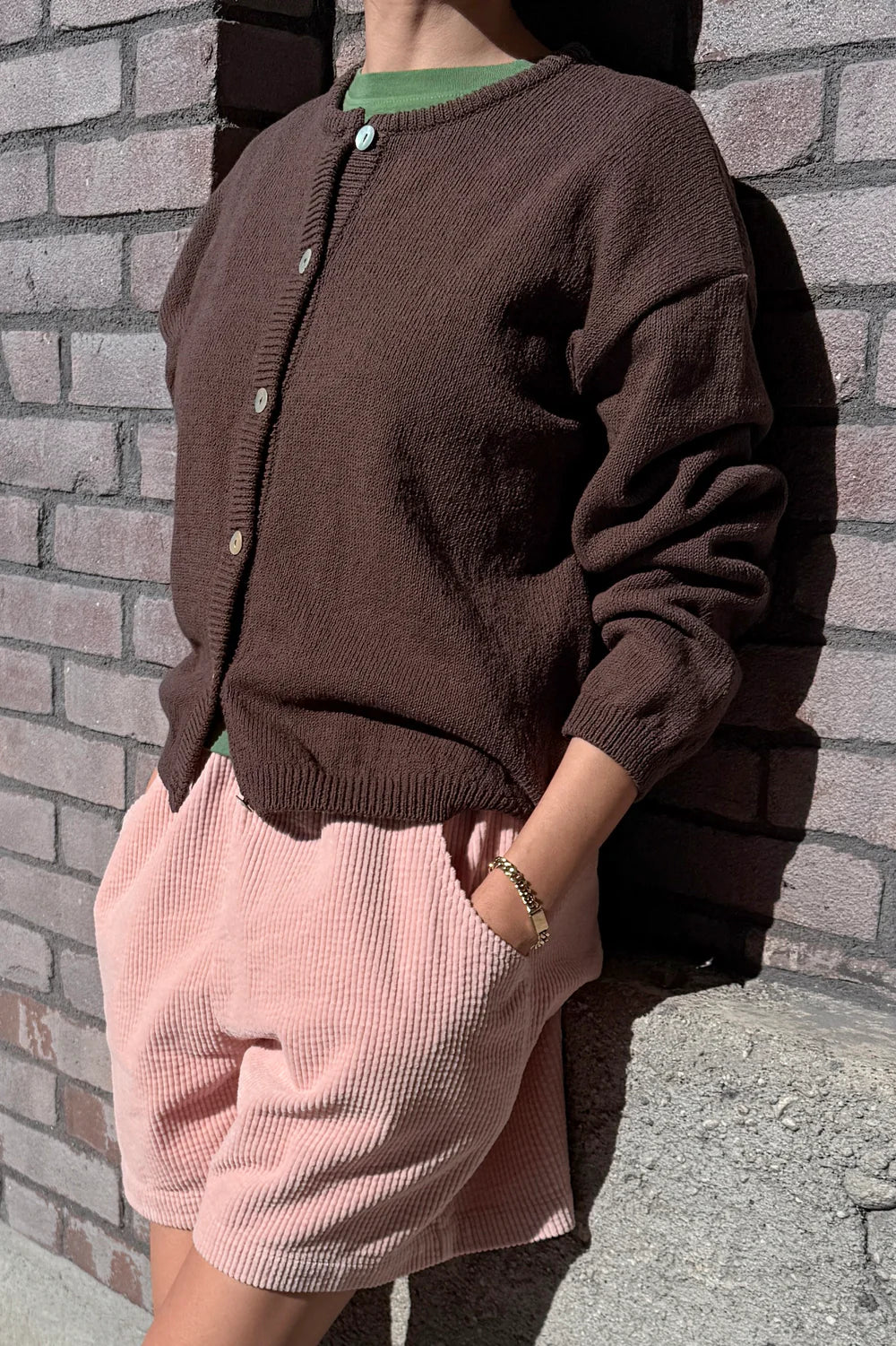 Cotton Leila Cardigan - Brown - Image 3