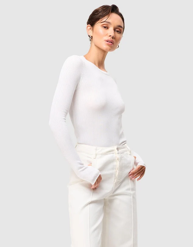 Fine Line Knit - White - Image 3