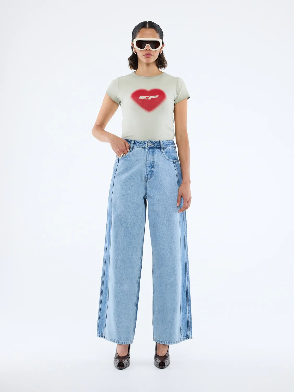 Lia Spliced Jean - Indigo Splice - Image 3