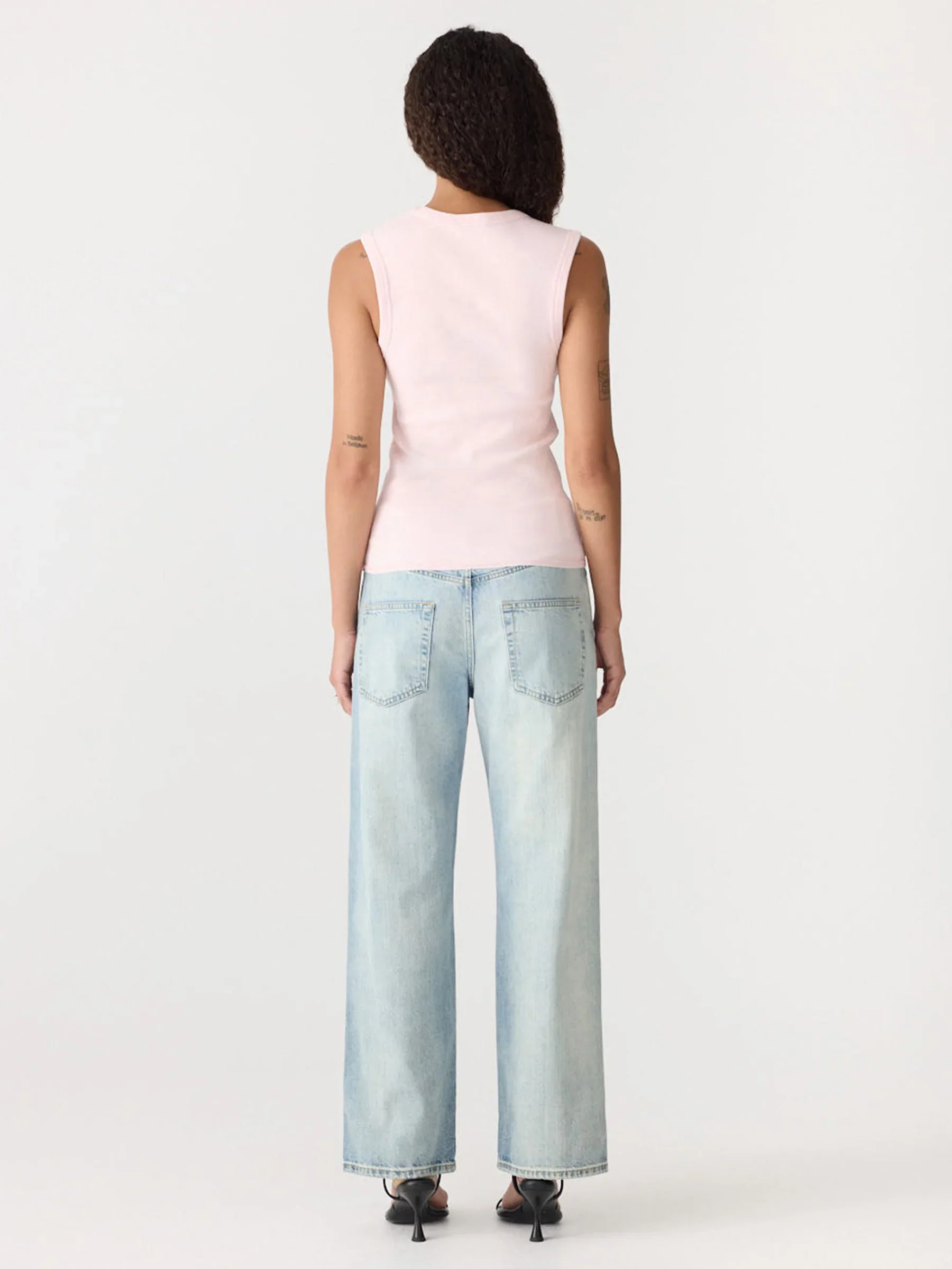 Low Scooped Rib Tank - Powder Pink - Image 4