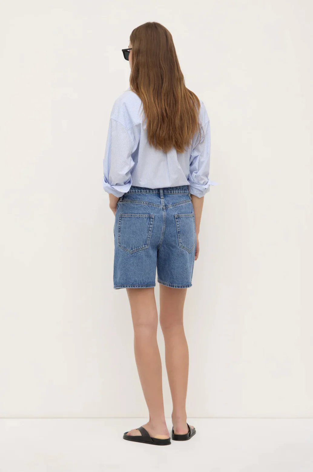 Mid Rise Vintage Denim Short - Dark Stone - Image 4