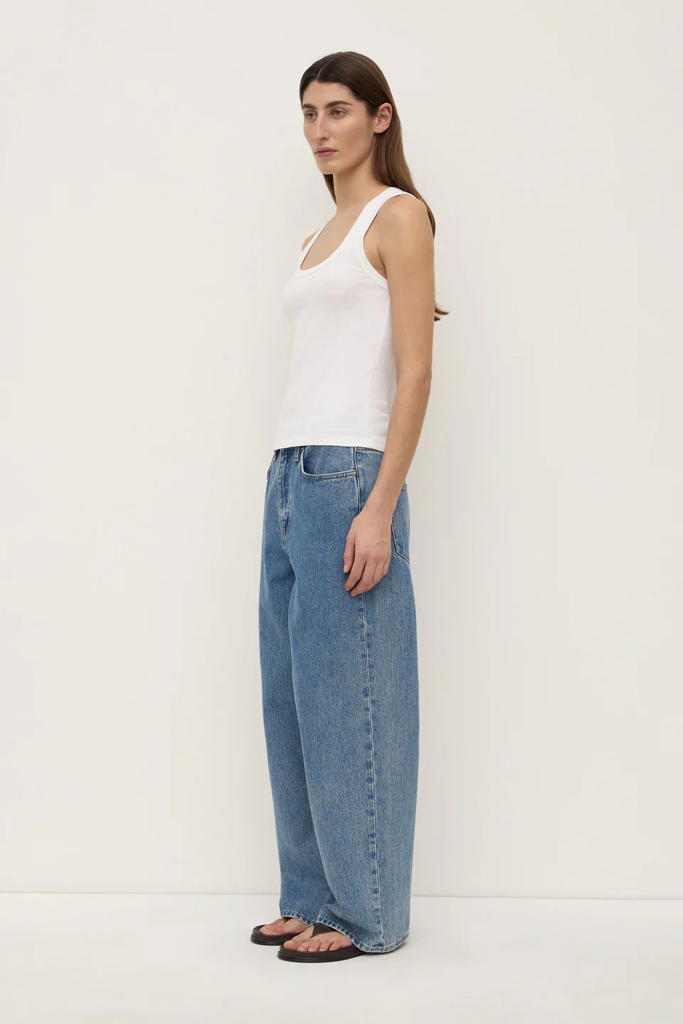 Robyn Scoop Neck Rib Tank - White - Image 5