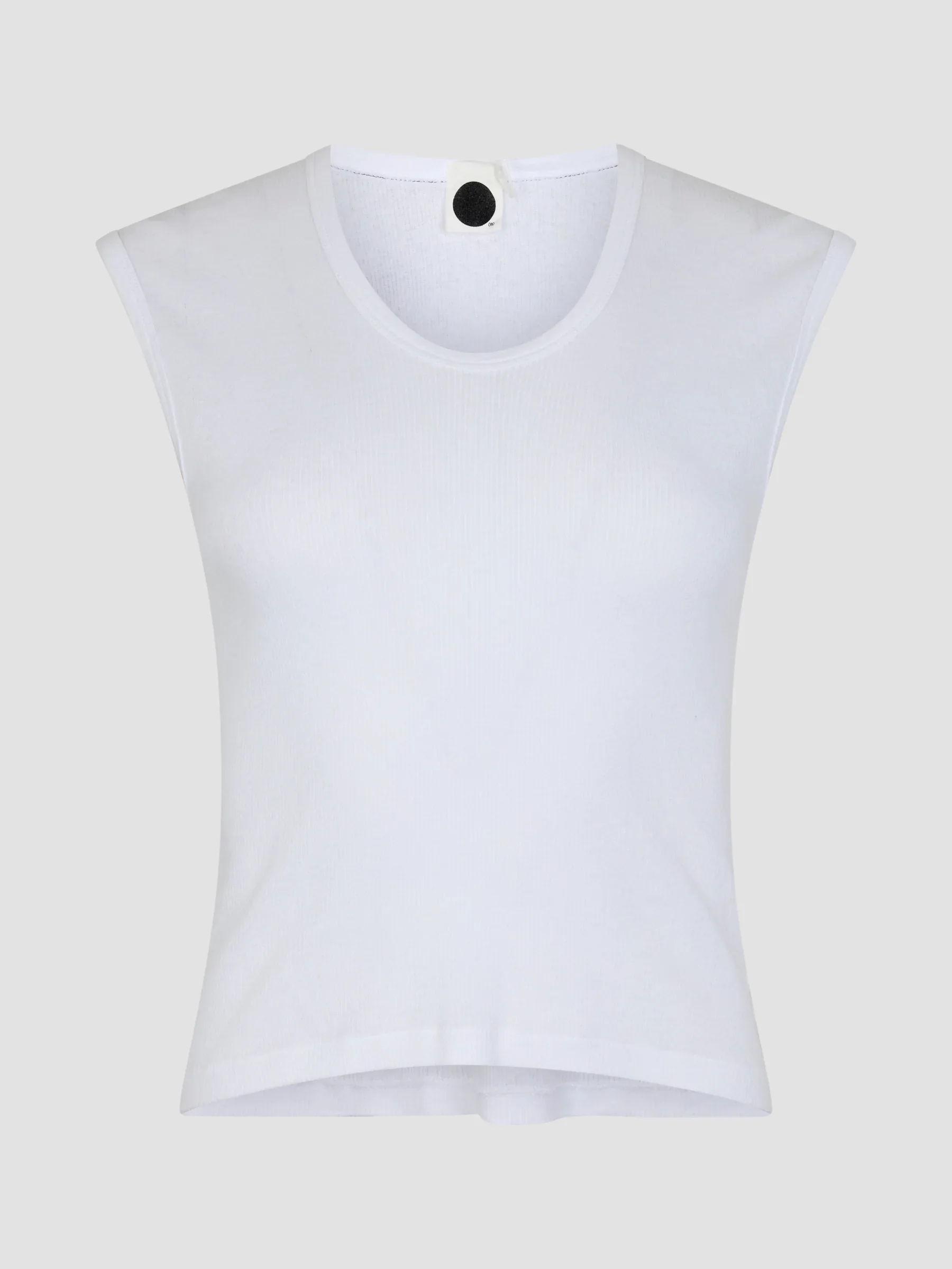 Sheer Rib V-Neck Muscle Tank - White - Image 7
