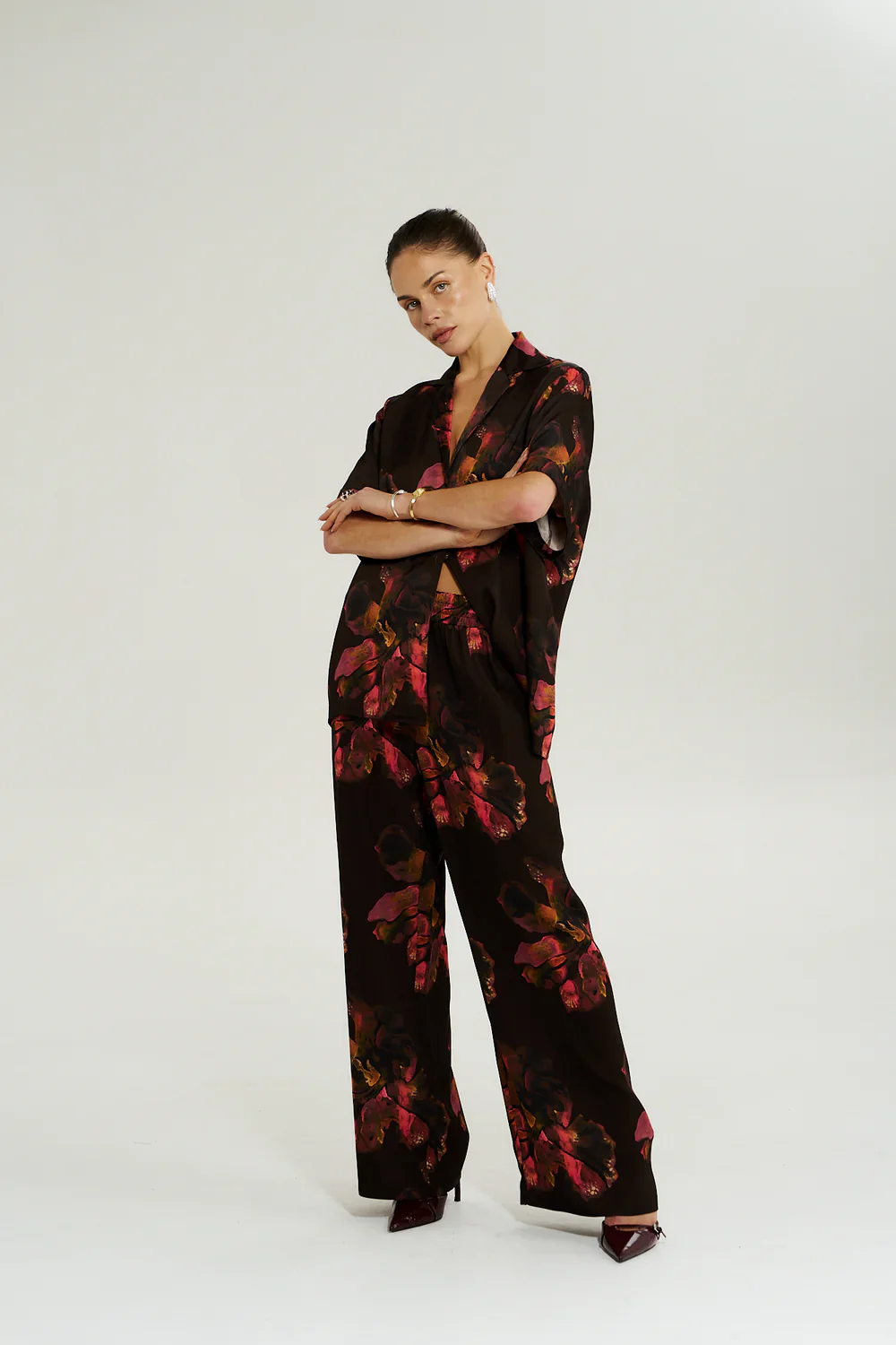 Wide Leg Pant - Chocolat Petals - Image 5