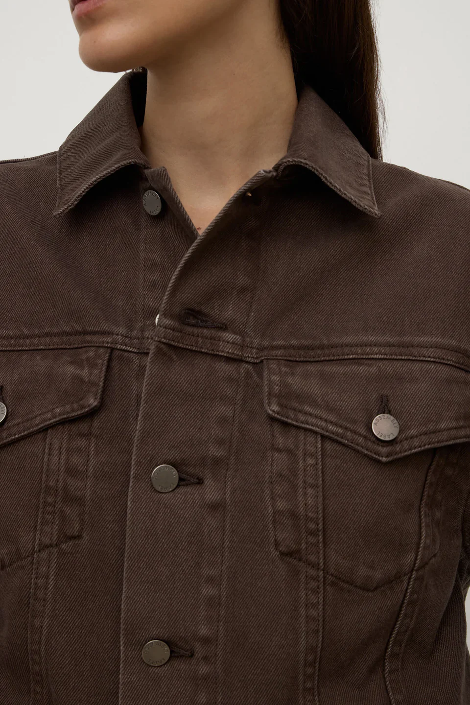 Womens Cropped Denim Jacket - Ganache - Image 4