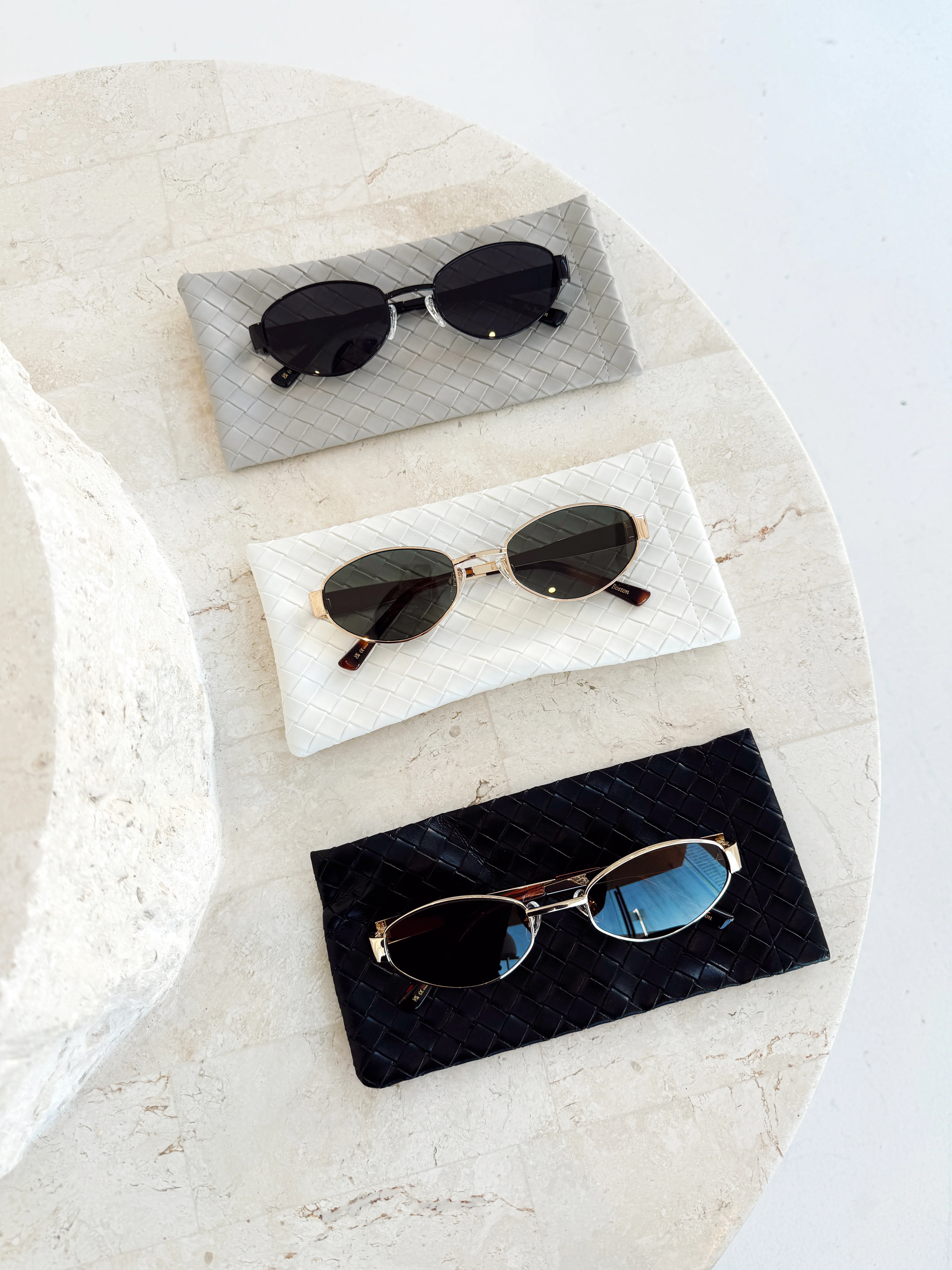 Woven Sunglasses Case - Grey - Image 3