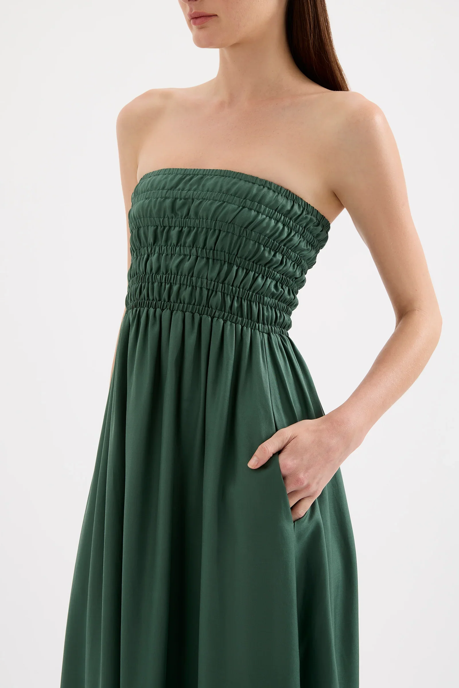Zuri Tencel Maxi Dress - Emerald - Image 3