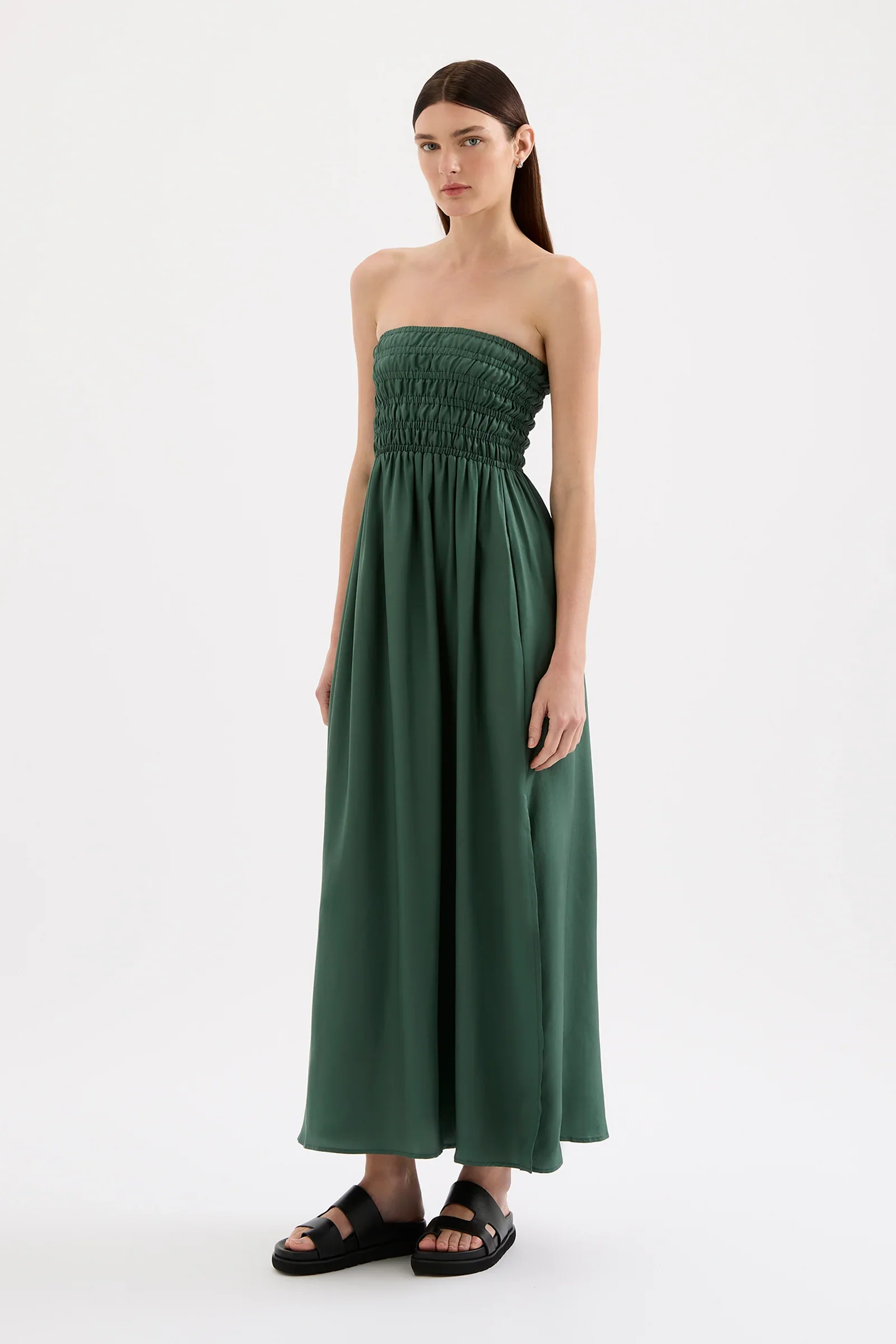 Zuri Tencel Maxi Dress - Emerald - Image 5
